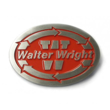 Custom Metal Color Filled Belt Buckle with Oval Shape